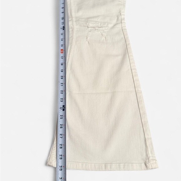 NWT Candace Cameron Bure Distressed Flare Jeans - White Wash, size 12 - Picture 5 of 6